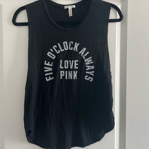 PINK Victoria's Secret Black Muscle Tee Crop